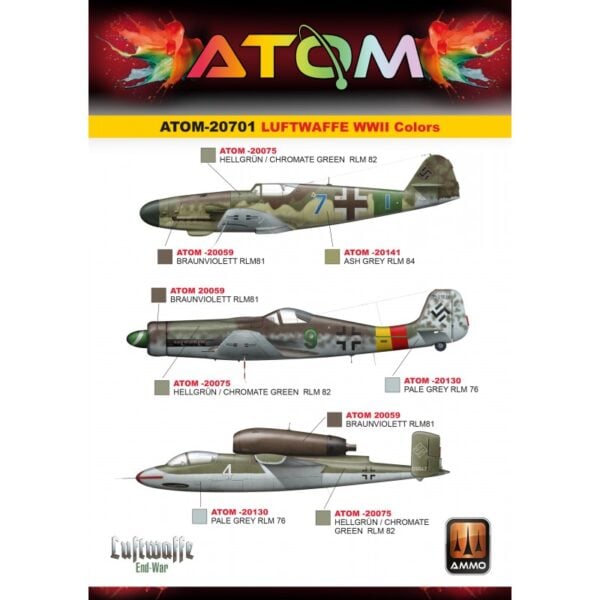 Ammo by Mig ATOM Luftwaffe WWII Colors Paint Set ATOM-20701