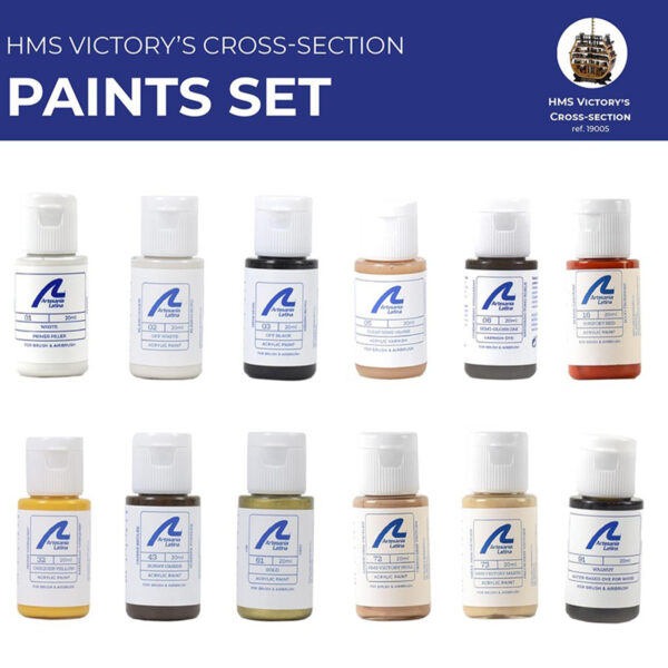 Artesania Latina HMS Victory Cross Section Paint Set of 12 for Model 20500 277PACK29