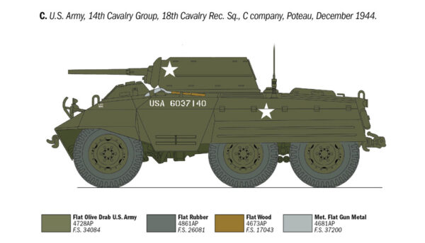 Italeri M8 Greyhound Armoured Car 1/35 Scale 6364