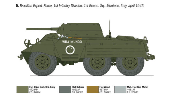 Italeri M8 Greyhound Armoured Car 1/35 Scale 6364