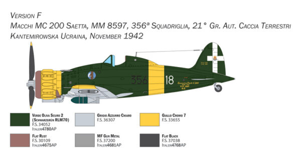 Italeri Macchi C.200 Serie XXI-XXIII Aeronatica Militare 1/48 Scale 2767