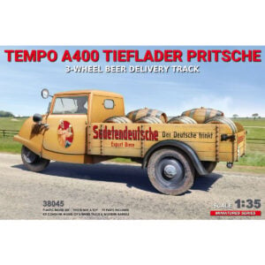 Miniart Tempo A400 Tieflader Pritsche 3-Wheel Beer Delivery Truck 1/35 38045