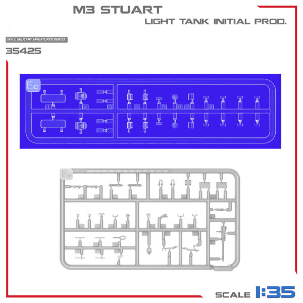 Miniart M3 Stuart Light Tank Initial Prodruction 1/35 Scale 35425