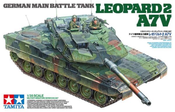 Tamiya Leopard 2 A7V German Main Battle Tank New Tooling 1-35 Scale 35387 Box