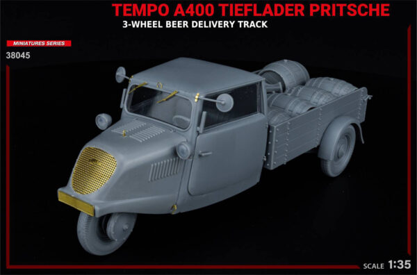 Miniart Tempo A400 Tieflader Pritsche 3-Wheel Beer Delivery Truck 1/35 38045