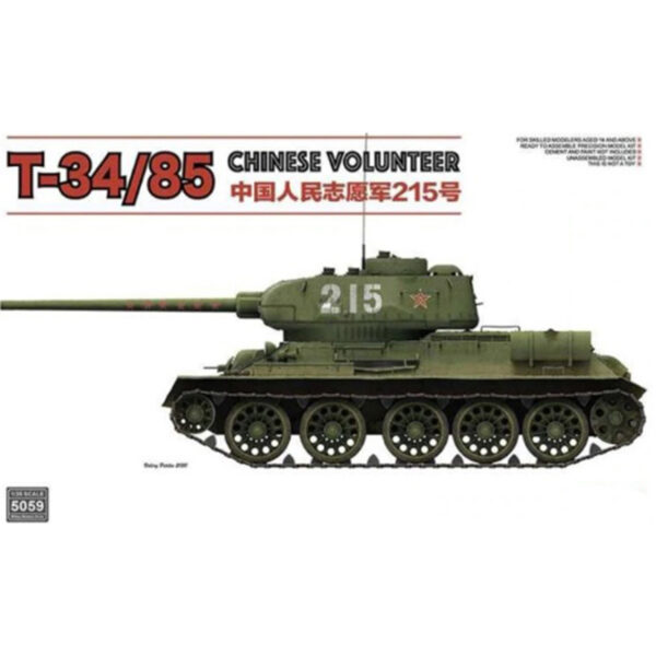 RyeField Model T-34/85 Chinese Volunteer 215 312 1/35 Scale 5059