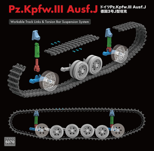 RyeField Model Pz.Kpfw.III Ausf.J with Workable Track 1/35 Scale 5070