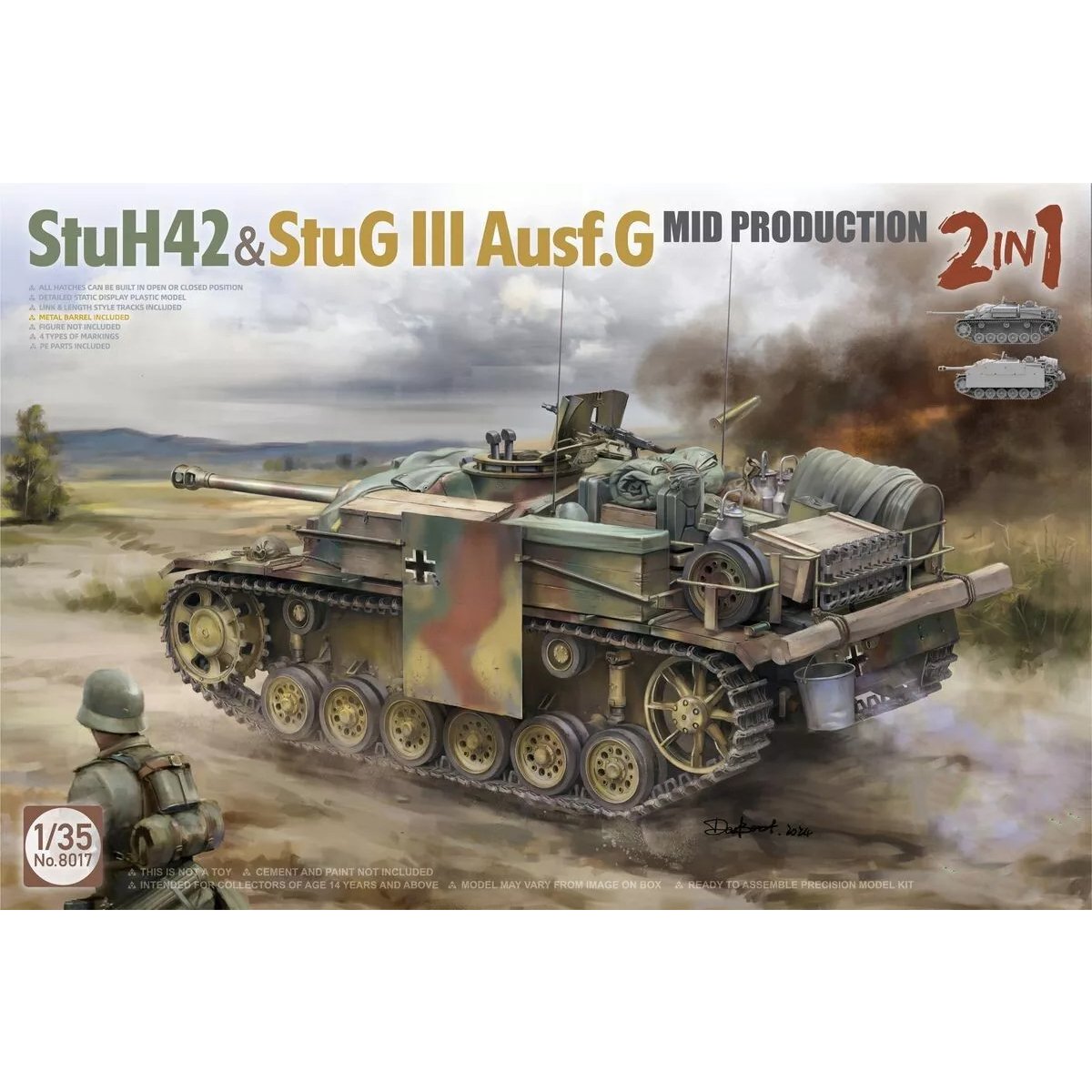 Takom StuH42 and StuG III Ausf.G Mid Production 2in1 1/35 Scale 8017 ...