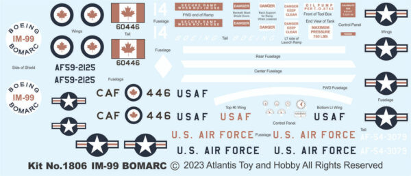 Atlantis Boeing IM-99 Bomarc Ground-to-Air Guided Missile with Canadian Markings 1/56 Scale H1806