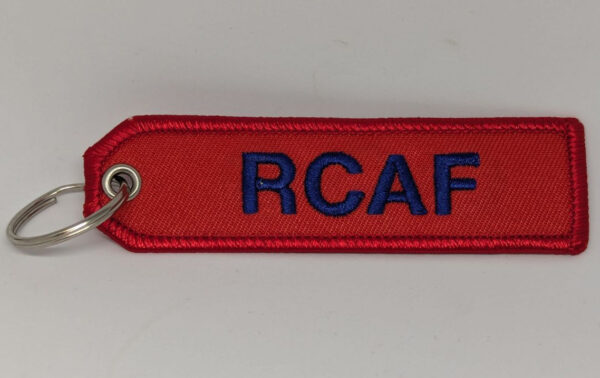 RCAF Air Force with 3 Canadian Roundels Embroidered Key Tag KEYRCAF