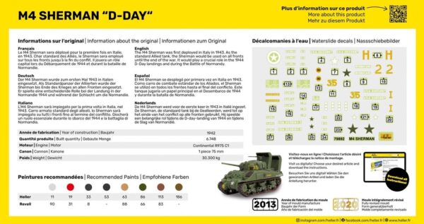 Heller M4 Sherman D-Day 1/72 Scale 79892