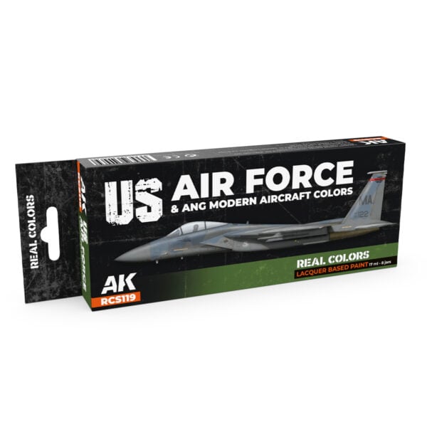 AK Interactive Real Colors US Air Force and ANG Modern Aircraft Colors RCS119 Paint Set of 8