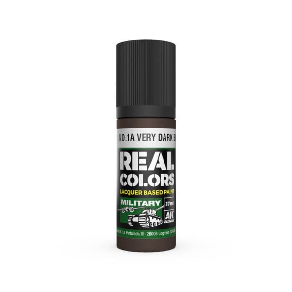 AK Interactive Real Colors Military S.C.C. No.1A Very Dark Brown 17ml RC873