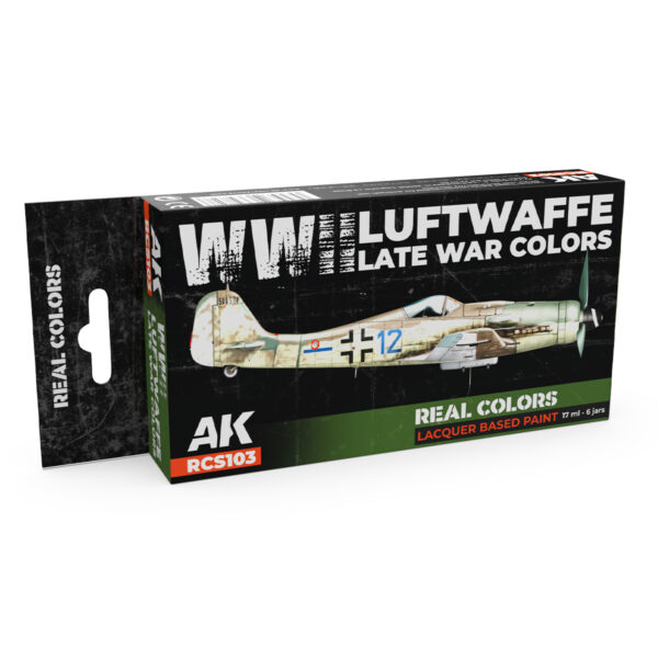 AK Interactive Real Colors WWII Luftwaffe Late War Colors RCS103 Paint Set of 6