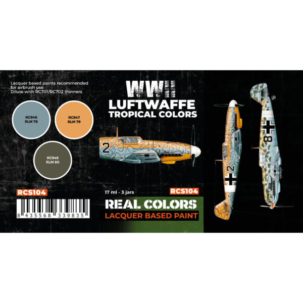 AK Interactive Real Colors WWII Luftwaffe Tropical Colors RCS104 Paint Set of 3