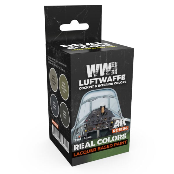 AK Interactive Real Colors WWII Luftwaffe Cockpit and Interior Colors RCS106 Paint Set of 4