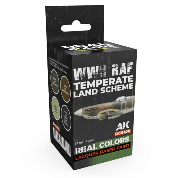 AK Interactive Real Colors WWII RAF Temperate Land Scheme RCS108 Paint Set of 4