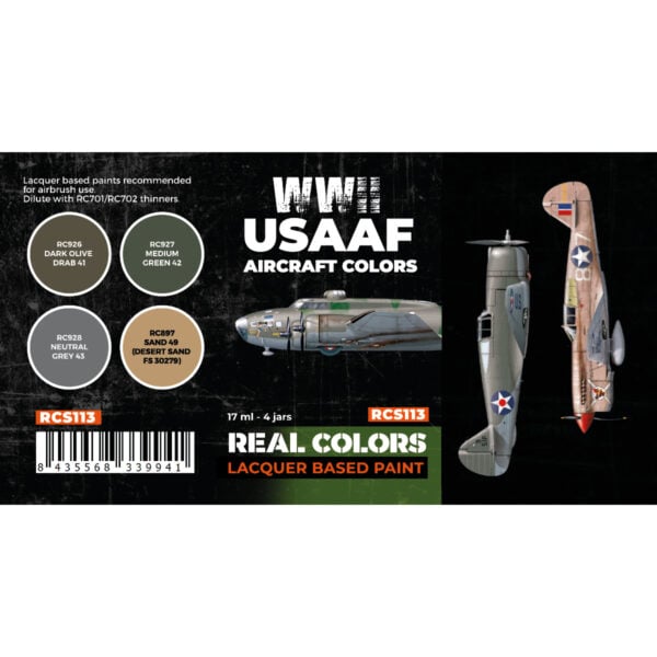 AK Interactive Real Colors WWII USAAF Aircraft Colors RCS113 Paint Set of 4