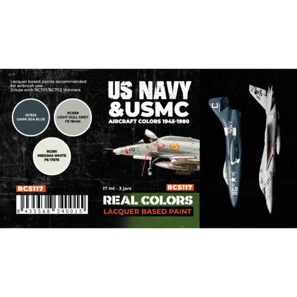 AK Interactive Real Colors US Navy and USMC Aircraft Colors 1945-1980 RCS117 Paint Set of 3