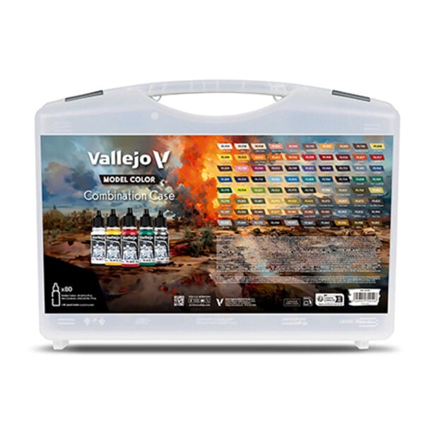 Vallejo Model Color Combination Paint Set of 80 with Case 70254