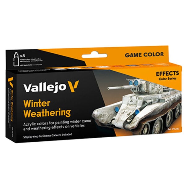 Vallejo Model Color Winter Weathering Effects Paint Set of 8 by Chema Cabrero 70263