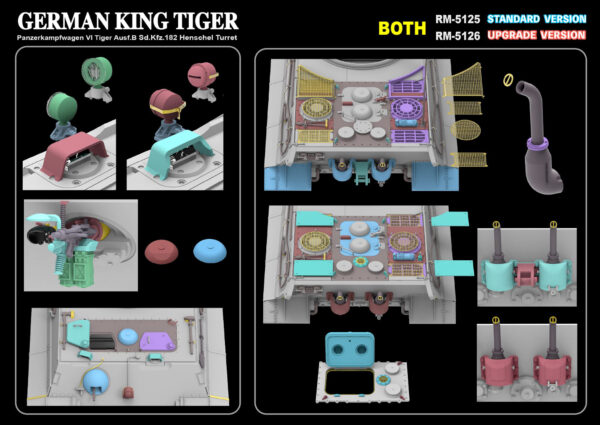RyeField Model Sd.Kfz.182 Tiger Ausf.B King Tiger Henschel Turret Upgrade Version 1/35 Scale 5126