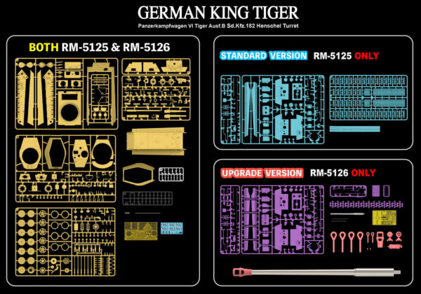 RyeField Model Sd.Kfz.182 Tiger Ausf.B King Tiger Henschel Turret Upgrade Version 1/35 Scale 5126