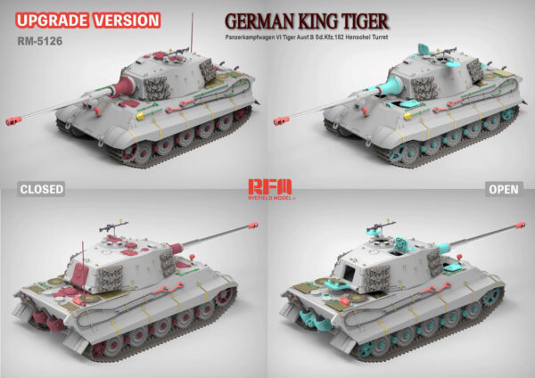 RyeField Model Sd.Kfz.182 Tiger Ausf.B King Tiger Henschel Turret Upgrade Version 1/35 Scale 5126