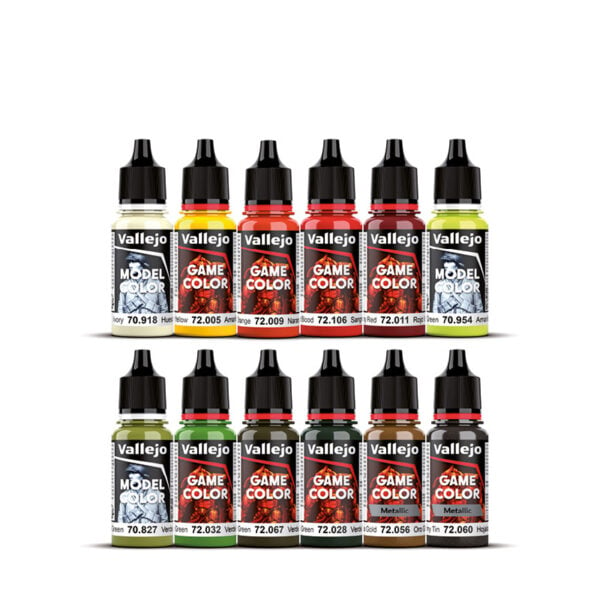 Vallejo Fantasy Paint Set of 12 with Squidmar Miniatures 72203