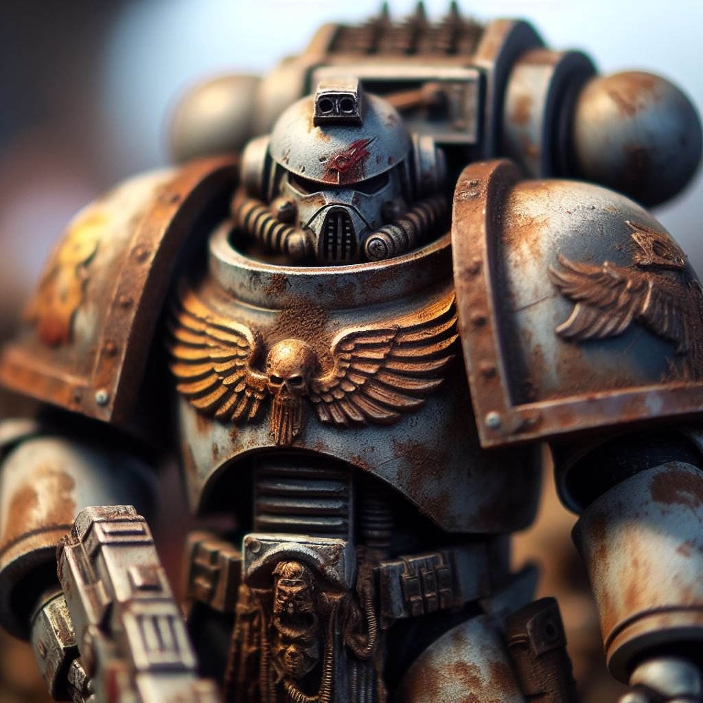 Take shallow depth of field macro pictures to emulate the ancient galaxy of Warhammer 40,000