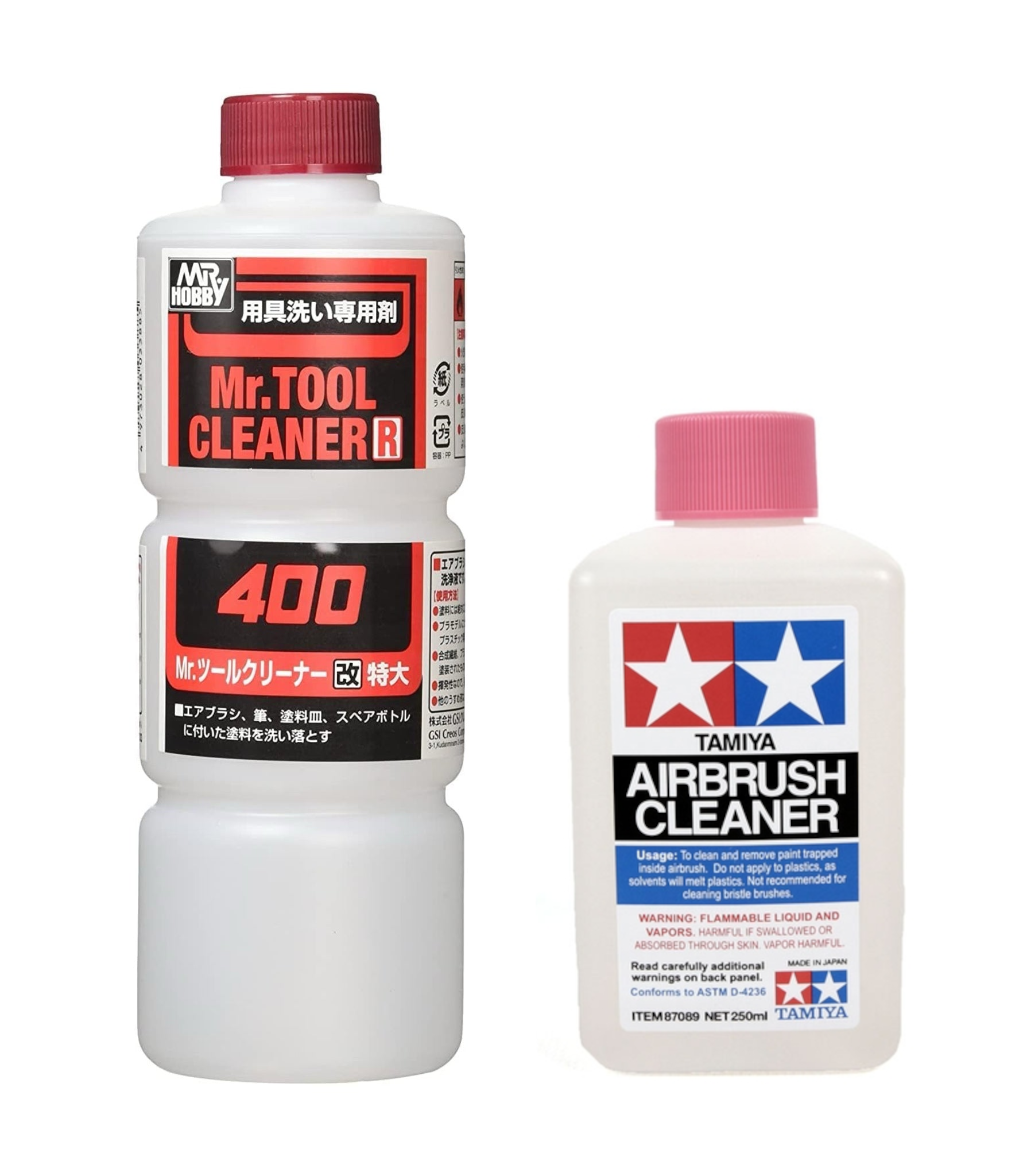 Mr Tool Cleaner R and Tamiya Airbrush Cleaner