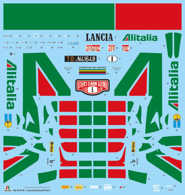 Italeri Lancia Stratos HF Gr.4 1977 Montecarlo 1/12 Scale 4714