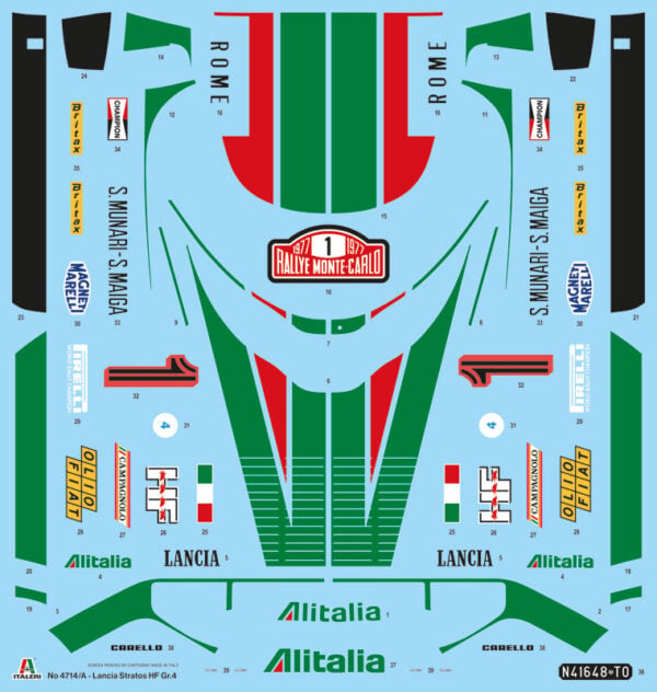 Italeri Lancia Stratos HF Gr.4 1977 Montecarlo 1/12 Scale 4714