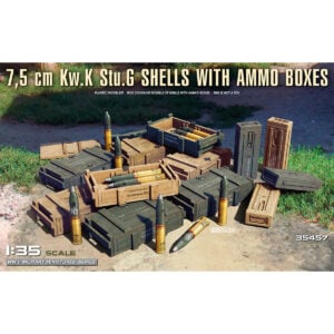 Miniart 7.5 cm Kw.K Stu.G Shells with Ammo Boxes 1/35 Scale 35457