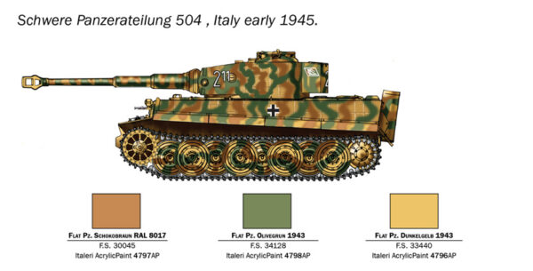 Italeri Pz.KPFW VI Tiget I Aust.E Tank Warlord Games 1/56 Scale 25755