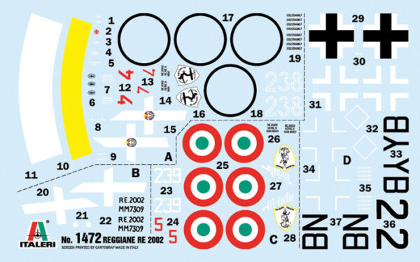 Italeri Reggane Re.2002 Ariete Aeronautica Militare 1/72 Scale 1472